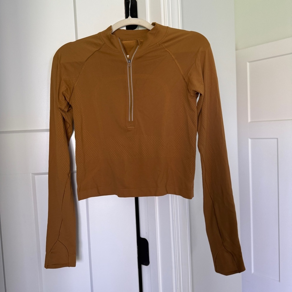 Lululemon Swiftly Tech 1/2 Zip 2.0 Cool Spiced Bronze Tuscan Gold Long Sleeve - Picture 5 of 8